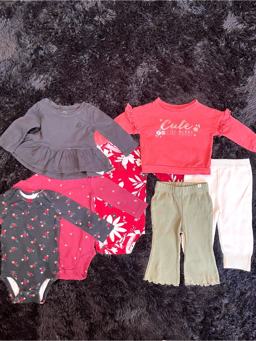 COTTON 12-18 Months Girl BLACK 7 Piece Bundle. Live Show Listing. $10 starts.